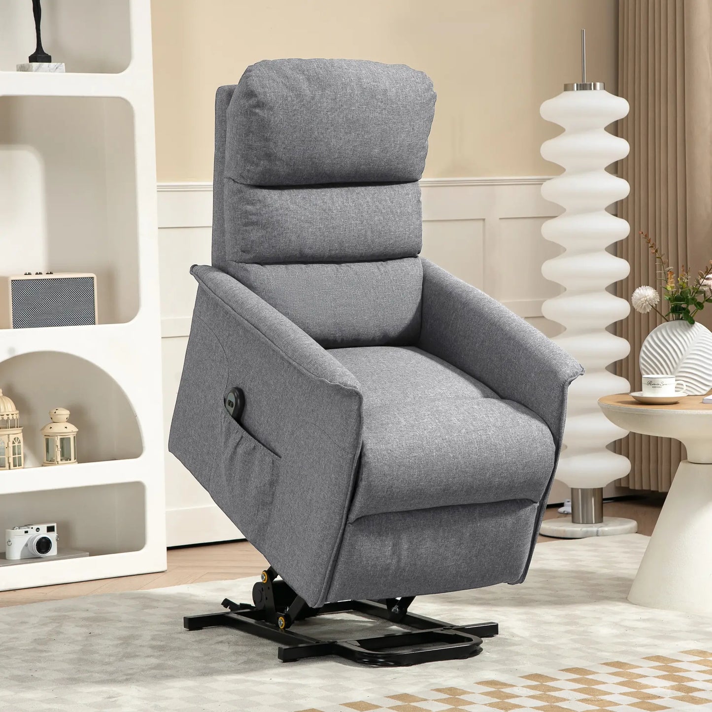 HOMCOM Electric Riser Recline Armchair, with Footrest - Grey