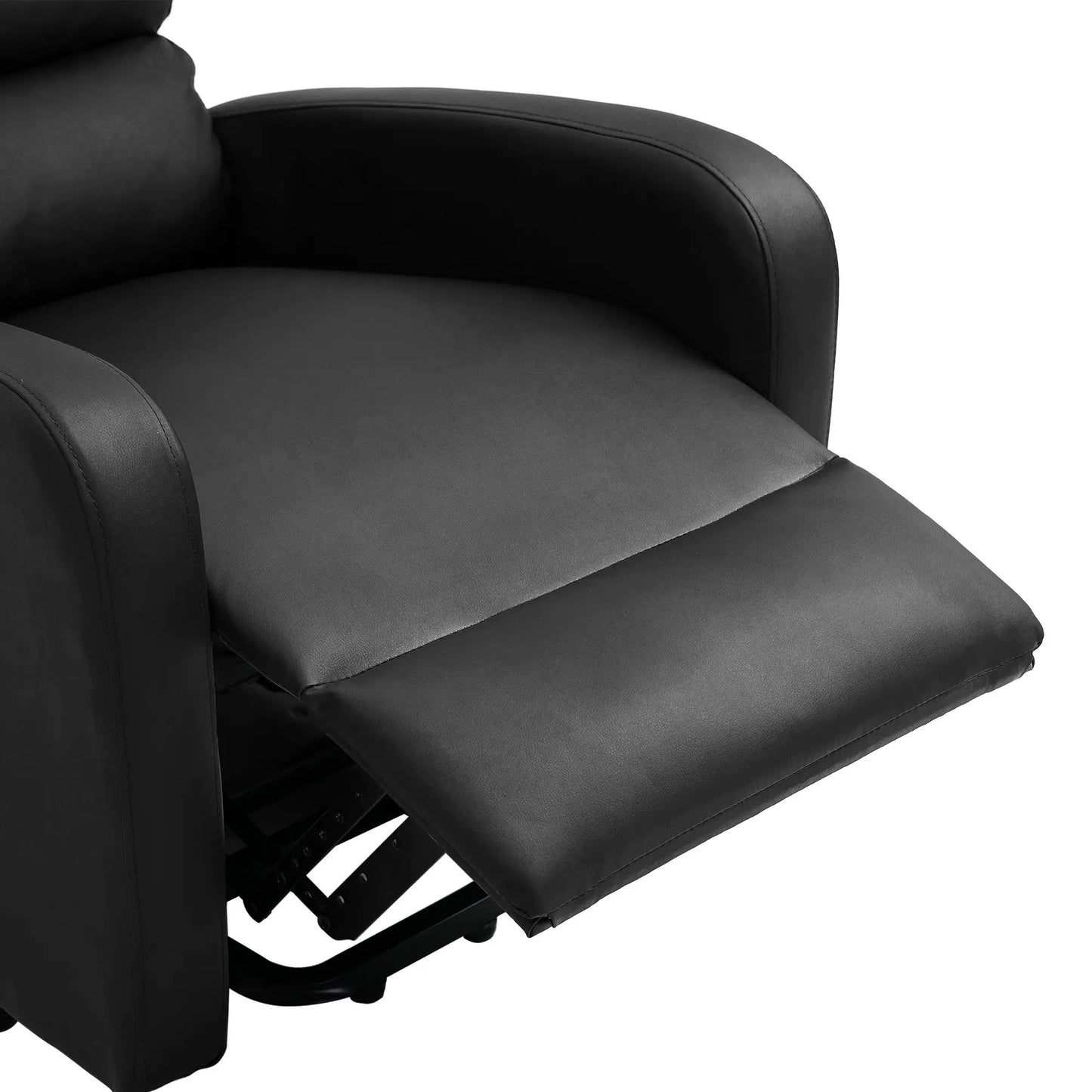 Power Lift Recliner Massage Chair with Heat & Vibration, Heavy Duty Safety Motion Mechanism, Side Pockets, Remote Control, Faux Leather - 73x91x109 cm, Black