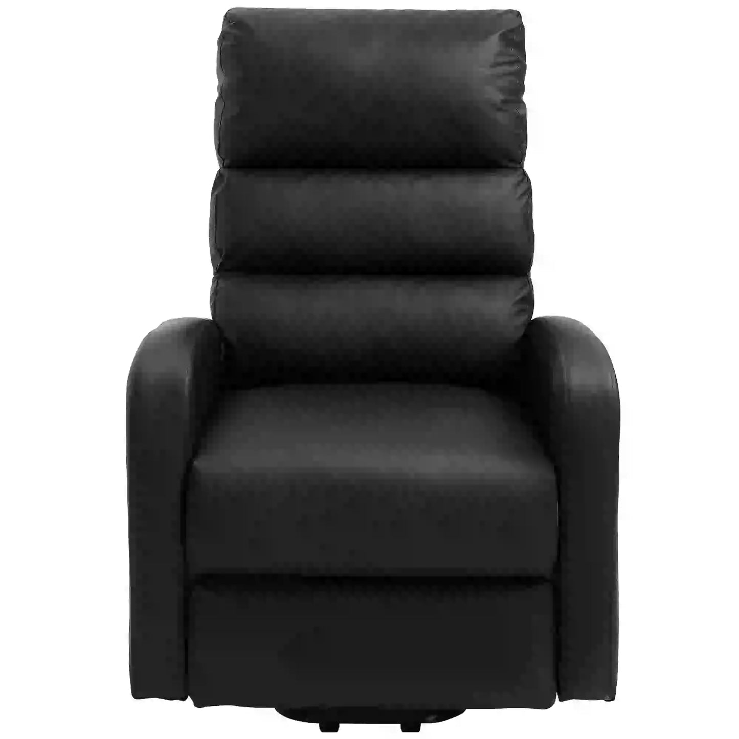 Power Lift Recliner Massage Chair with Heat & Vibration, Heavy Duty Safety Motion Mechanism, Side Pockets, Remote Control, Faux Leather - 73x91x109 cm, Black