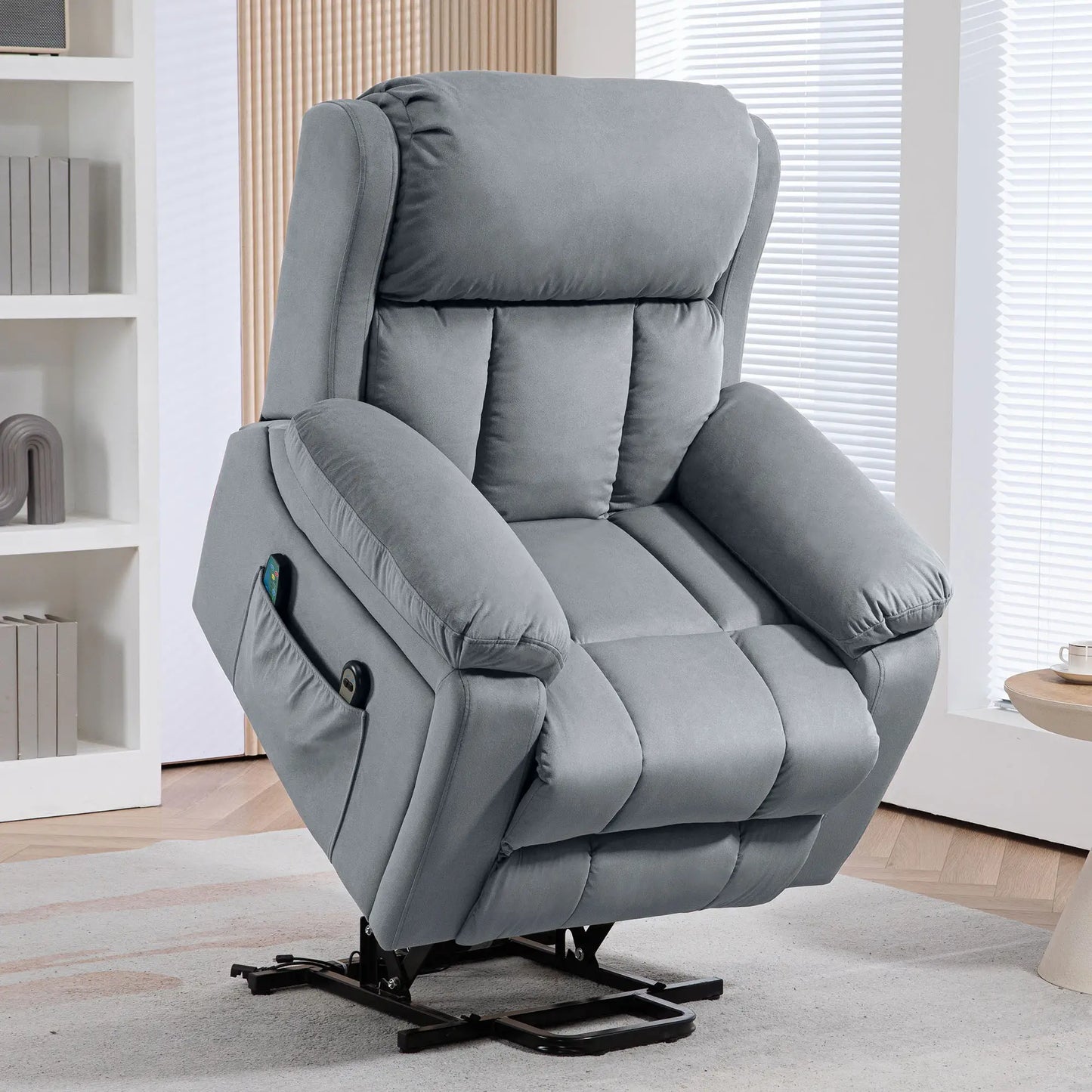 HOMCOM Eight Massage Point Electric Reclining Lift Chair, with Remote - Grey