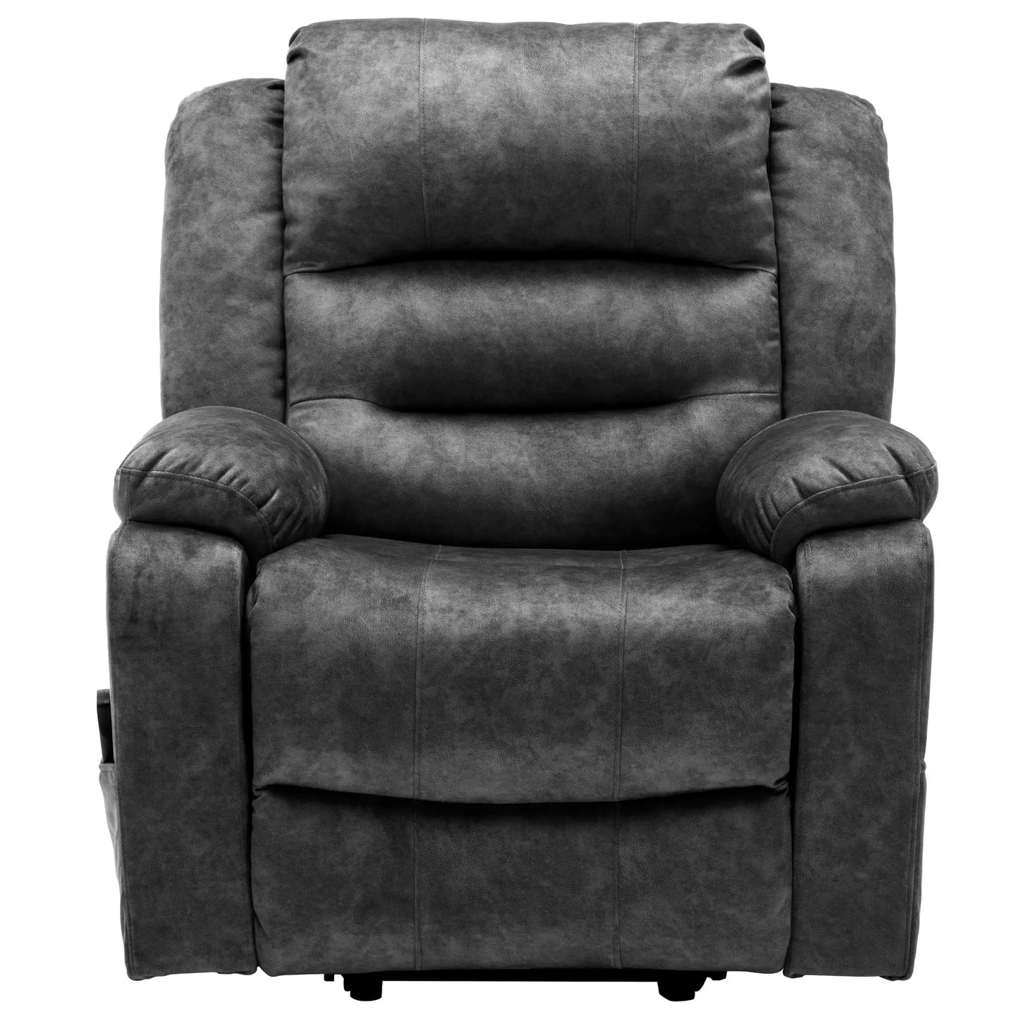 Electric Recliner Massage Chair with Heating and USB Ports, Side Pockets - Grey